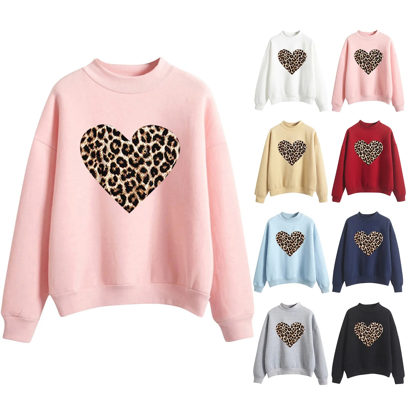 

Autumn Winter O Neck Solid Color Prints Long Sleeve Pullover Sweatshirt Fall Top