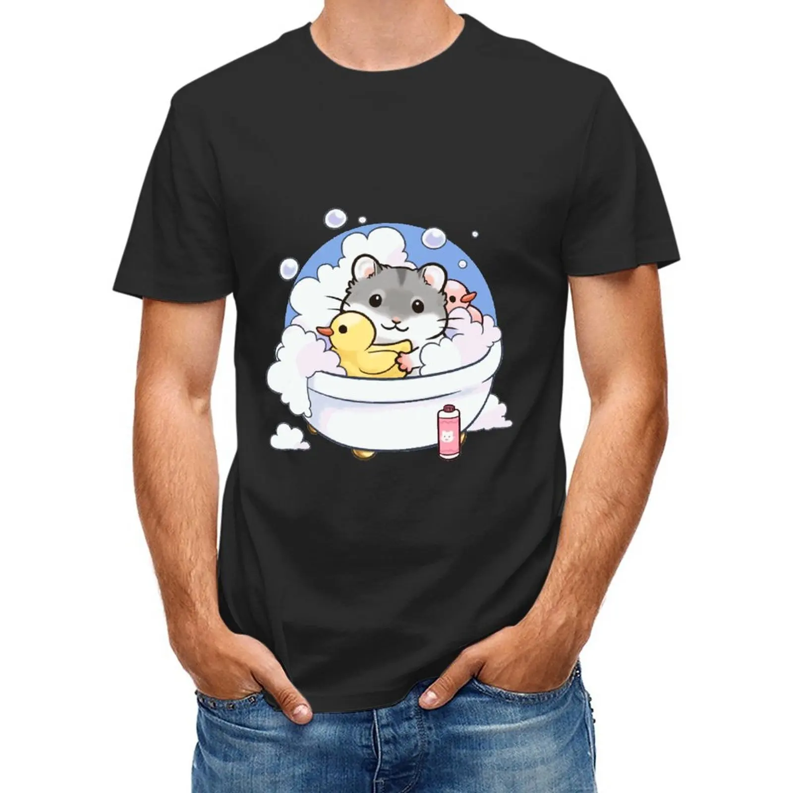 

I Love My Hamster Best Hamster Mom Ever Summer New 90 's Short Sleeve Print Clothing Men's 100%Cotton T-Shirt