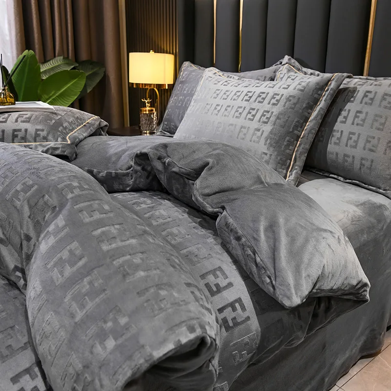 Новый роскошный 3D Пушистый Плюшевый Кристальный Бархатный комплект постельного