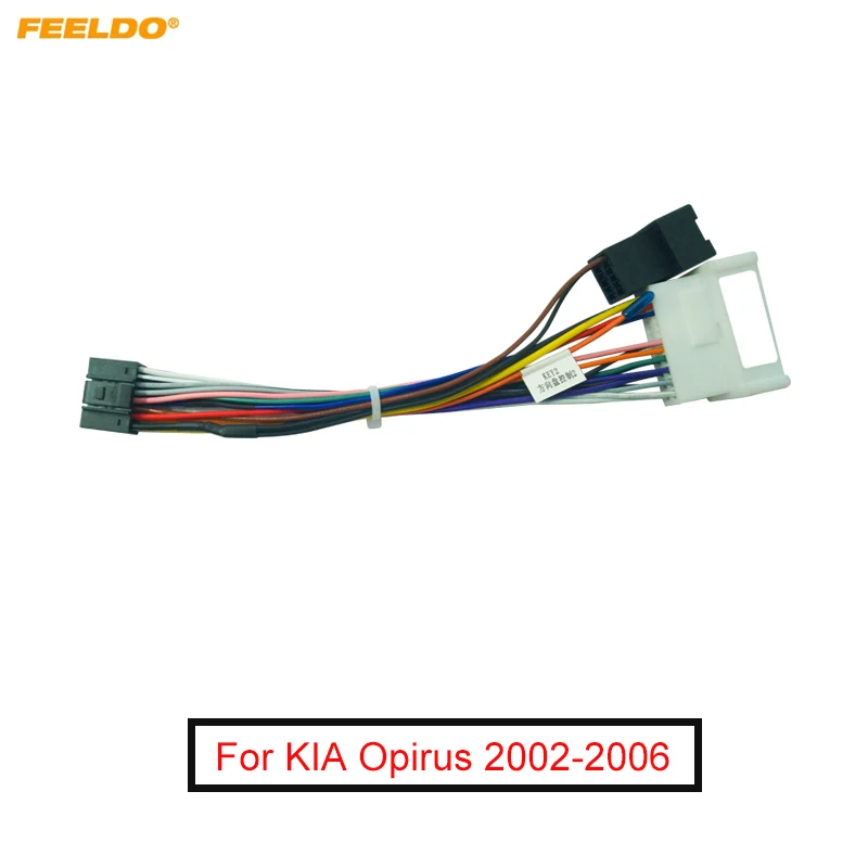 FEELDO Car Audio Wiring Harness For KIA Opirus 02-06 Aftermarket 16pin CD/DVD Stereo Installation Wire Adapter