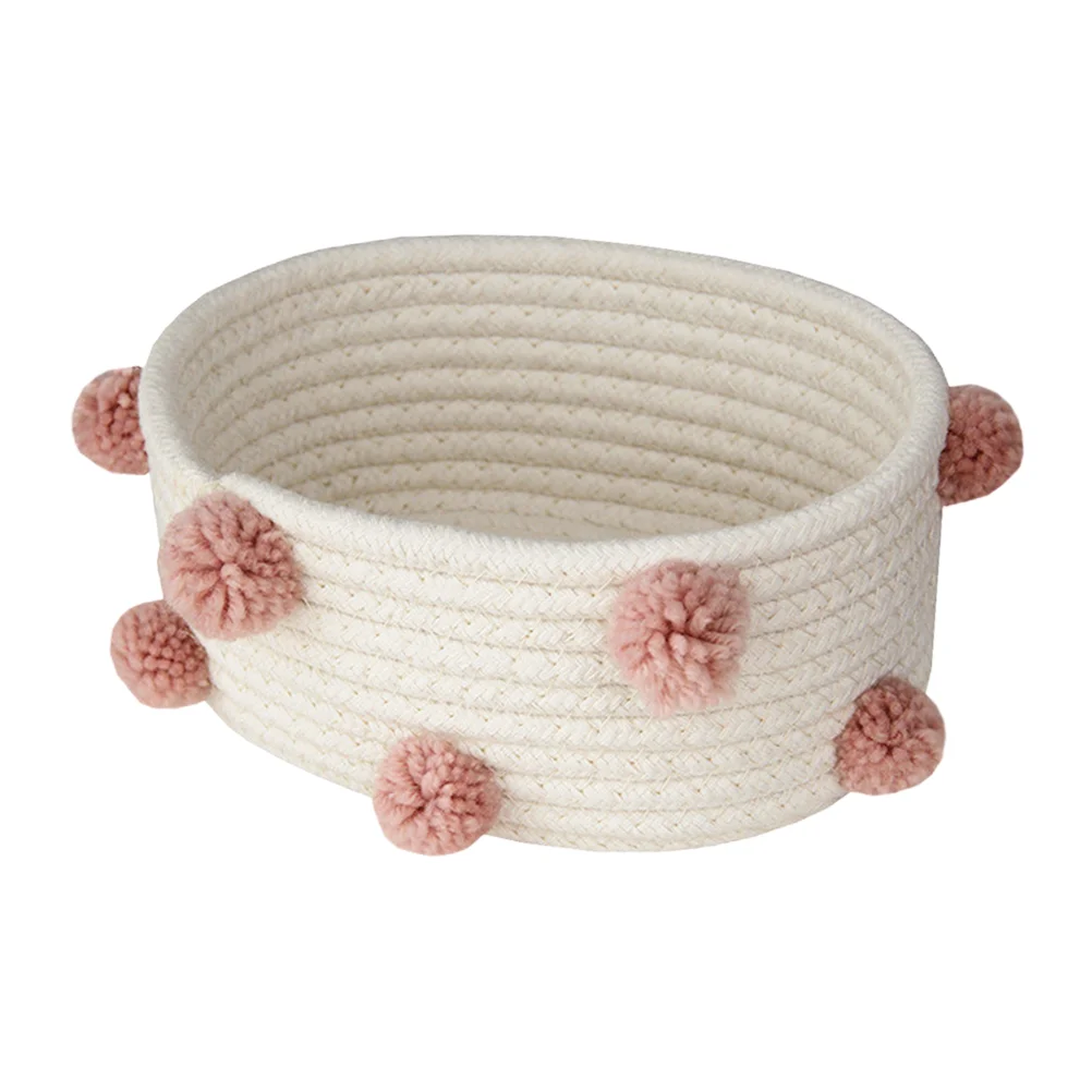 

Desk Top Organizer Shelf Storage Basket Cotton Woven Container Organizing Finishing Creative Sundry Holder Baby