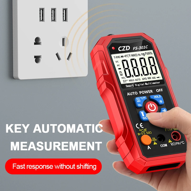 Цифровой мультиметр 301C 9999 отсчетов умный тестер True RMS измеритель напряжения и