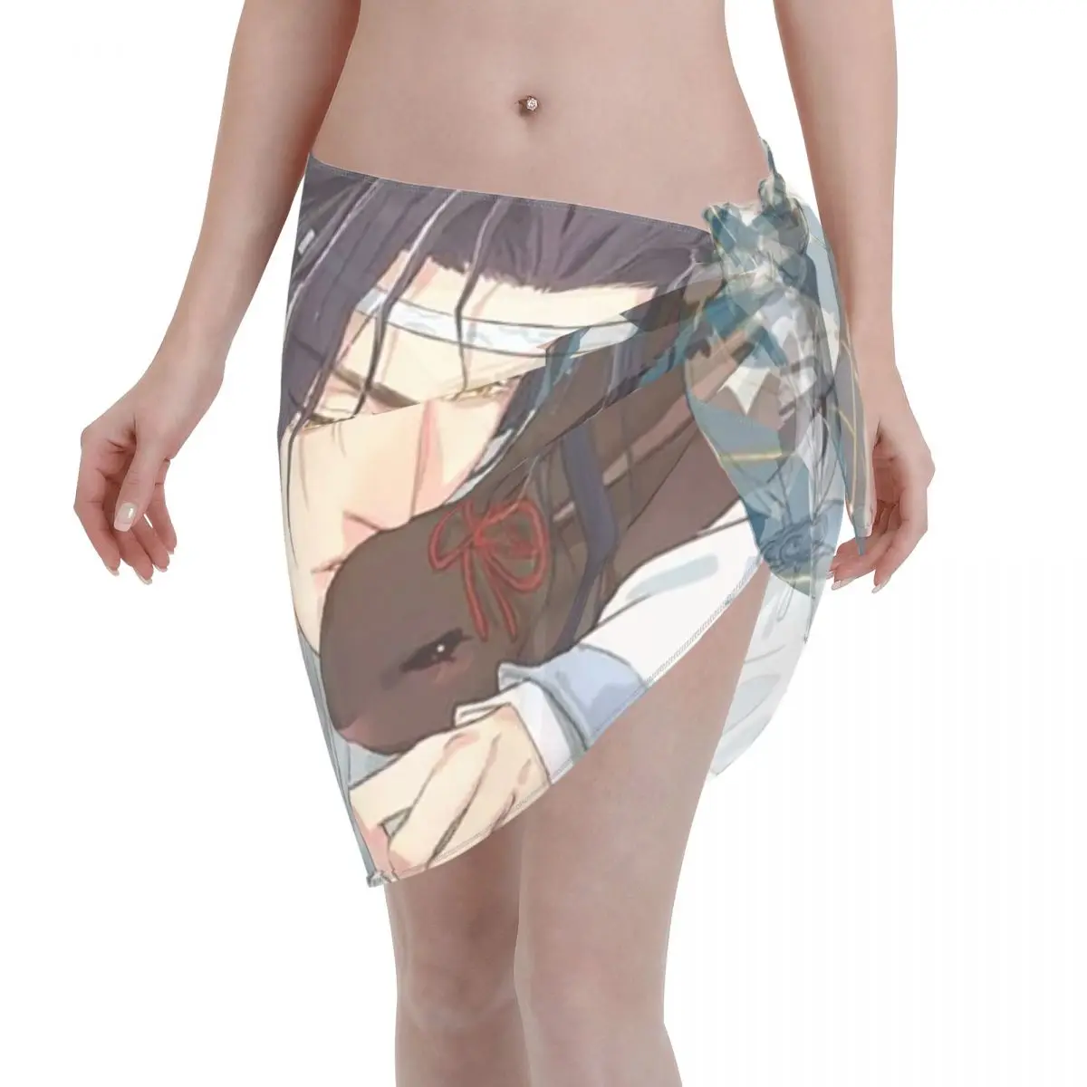 

Sexy Women The Untamed Perspective Short Sarongs Swimsuit Coverups Lan Zhan Cute Rabbits Bikinis Cover-Ups Skirts Beach Dress