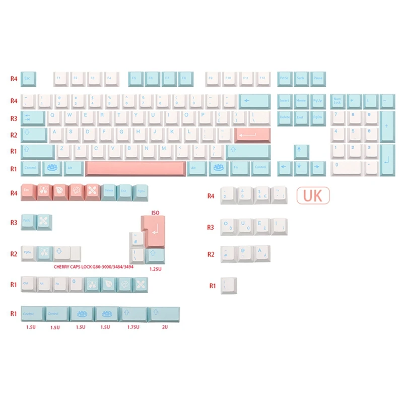 For ISO GMK Noel PBT Dye Subb Keycap Cherry Profile Keycaps Set for Qwertz Azerty MX Keyboard Key Cap |