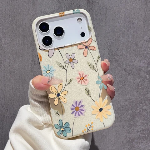 Мягкий чехол в стиле ретро с цветочным принтом для iPhone 17 Pro Max Чехлы для iPhone 11 15 12 13 14 Pro Max Чехол 17 Air 17proMax Задняя крышка Funda Bumper