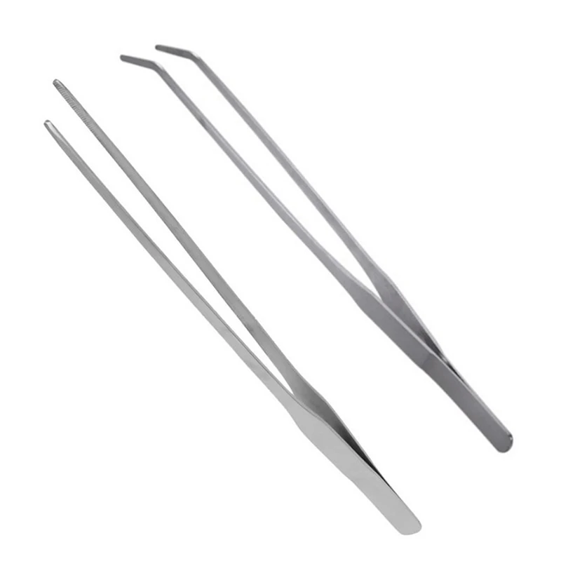 

Tweezers Long Tongs Aquarium Cleaning Tools Stainless Steel Kitchen Barbecue Food Tongs Straight Home Tweezer Garden Supplies