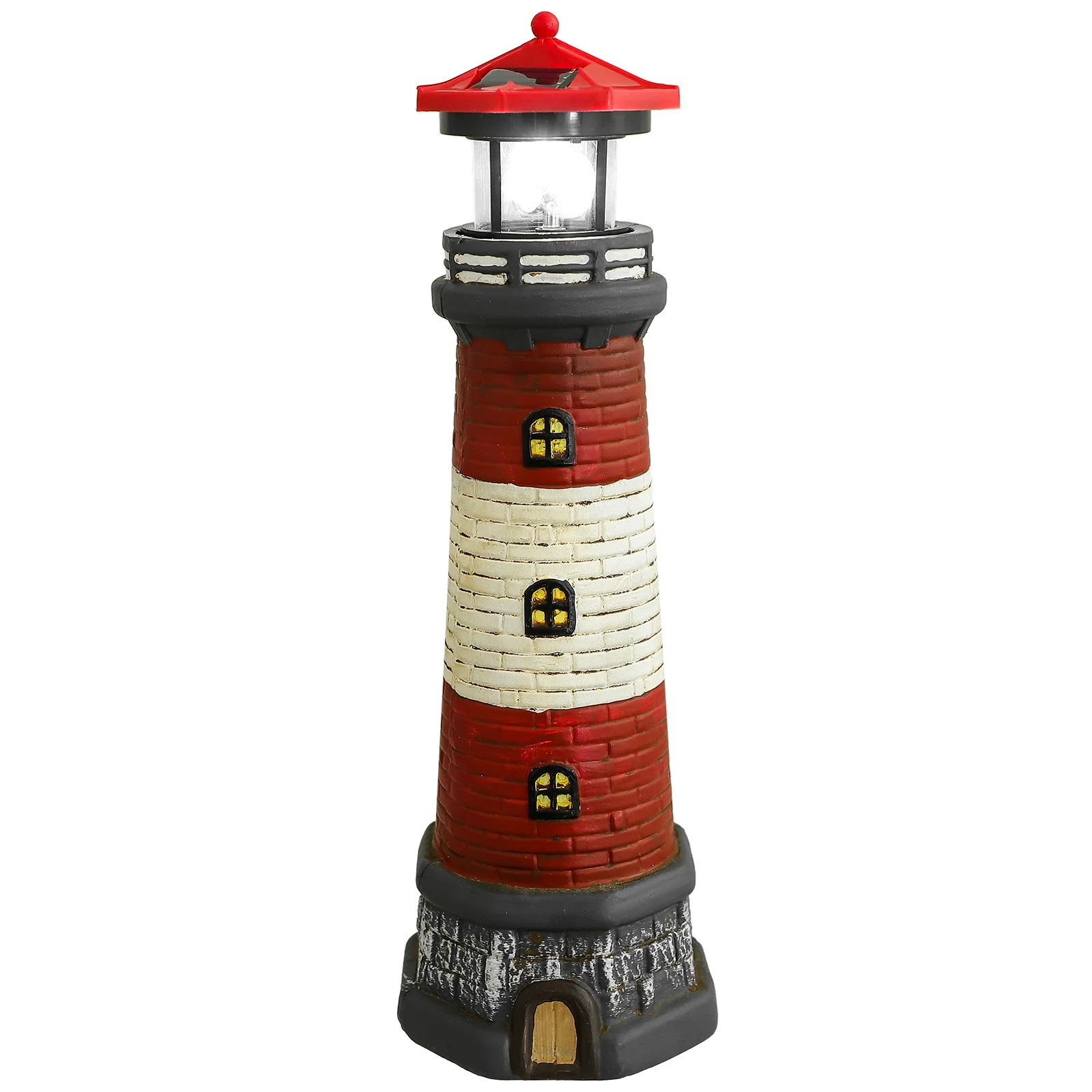 

Solar Garden Lighthouse Decor Solar-power Lighthouse Statue Resin Waterproof Lighthouse for Garden Yard Lawn