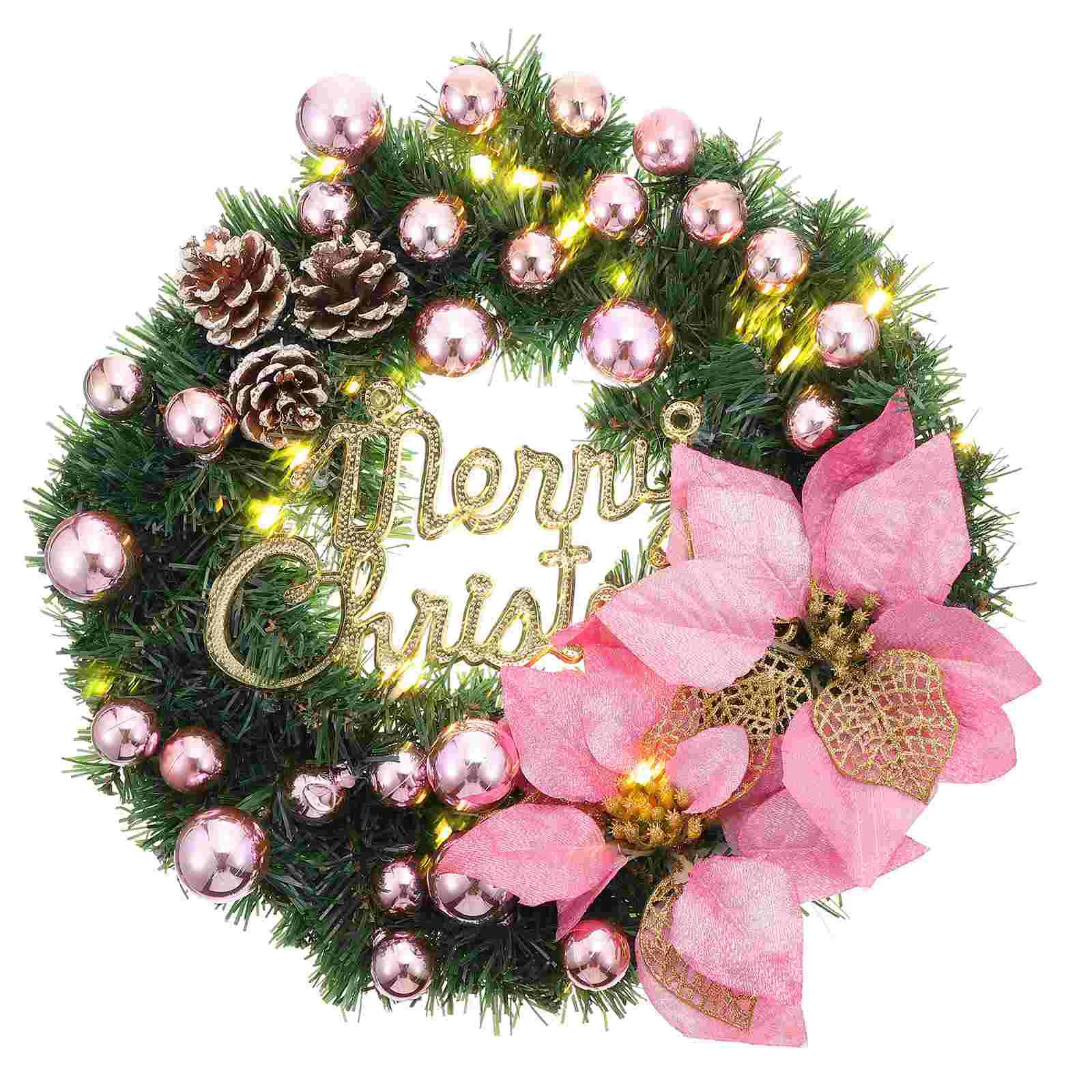 

1Pc Christmas Wreath with Lights Outdoor Wreaths for Front Door Christmas Wreaths for Outside Christmas Window Wreaths Outdoor