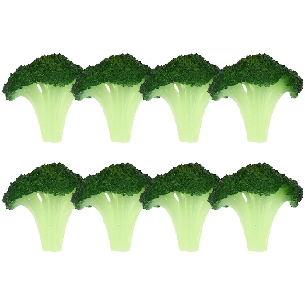 

8 Pcs Photo Prop Play Kitchen Accessories Vivid Realistic Play Food Simulated Broccoli Slice Model for Home Decor Display Prop