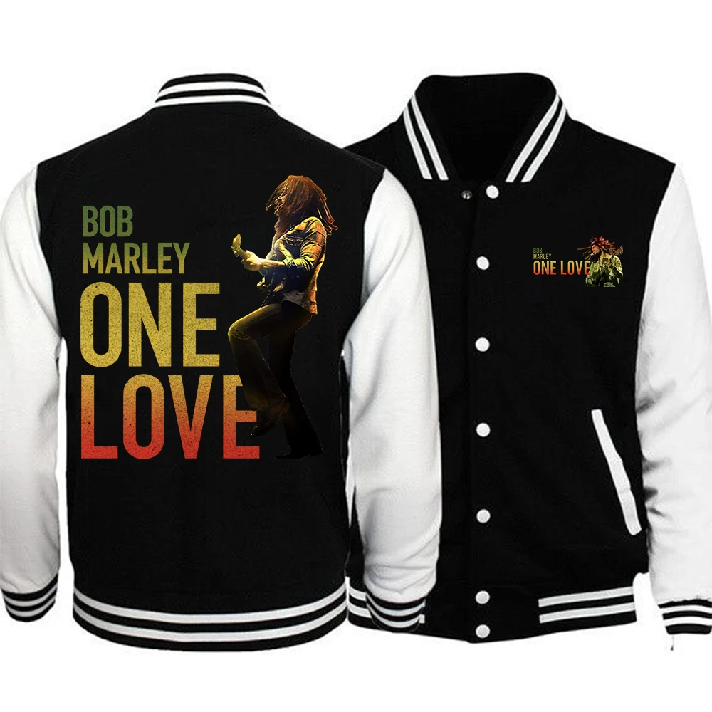 Мужская/женская спортивная куртка на пуговицах с кожаным рукавом