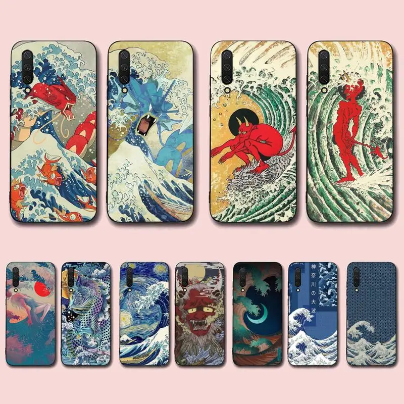 

Japanese Wave Anime Dragon Phone Case for Xiaomi mi 5 6 8 9 10 lite pro SE Mix 2s 3 F1 Max2 3