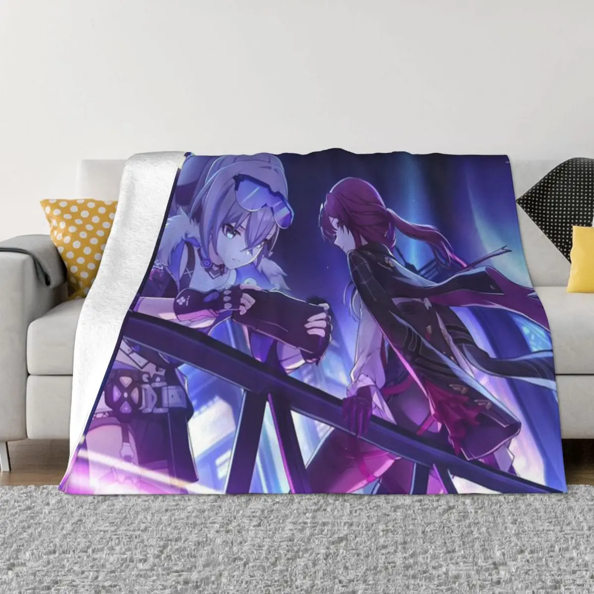 Kafka Silver Wolf Honkai Star Rail Chat Ультрамягкое одеяло из микрофлиса