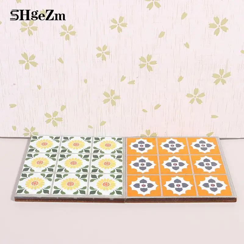 

Напольные Обои 9 Х9 см 1:12 для кукольного домика, кухни, столовой, ванной комнаты, гостиной (без вязкости), аксессуары для кукольного домика