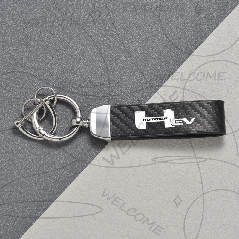 

Для HUMMER EV LOGO Электрический пикап Брелок в стиле углеродного волокна Автомобильный брелок для ключей из цинкового сплава Украшение Подкова Пряжка