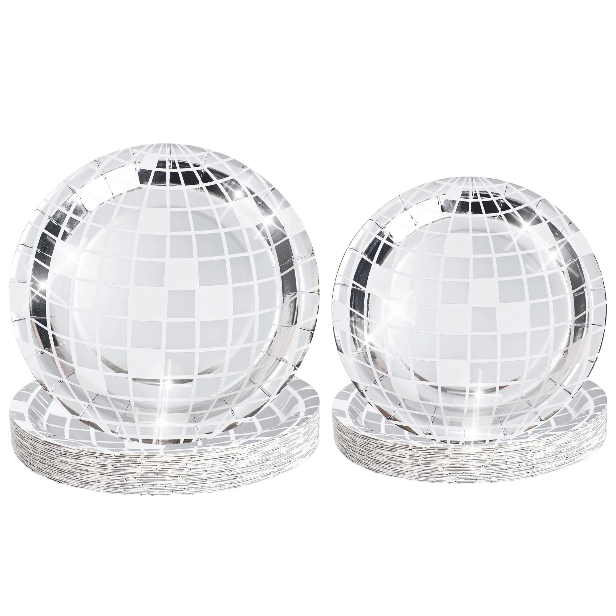

50pcs Disco Ball Paper Plates Bachelorette Party Decoration Last Disco Space 70s Disco Party Supplies 7 9 Inch Paper Tableware