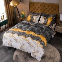 bed linings luxury gilt marble quilt cover pillow cover polyester home textile single twin full queen king size duvet cover