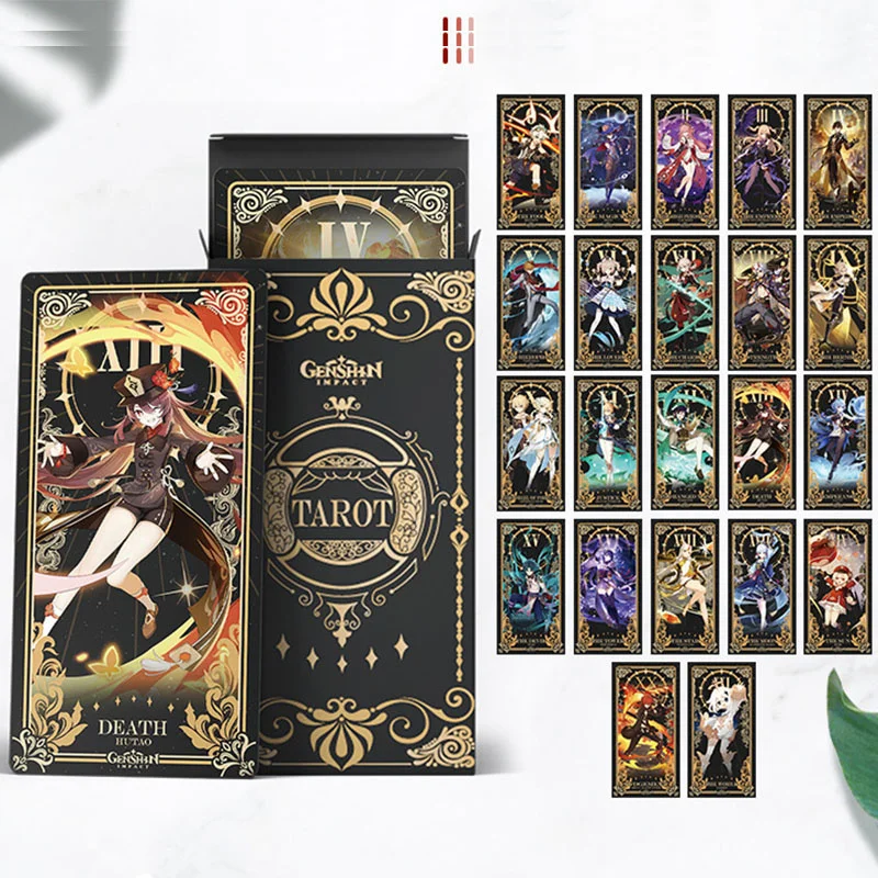 

22pcs/Set Genshin Impact Tarot Card Yae Miko Raiden Shogun Kaedehara Kazuha Playing Card Cosplay Props Game Anime Tarot Card