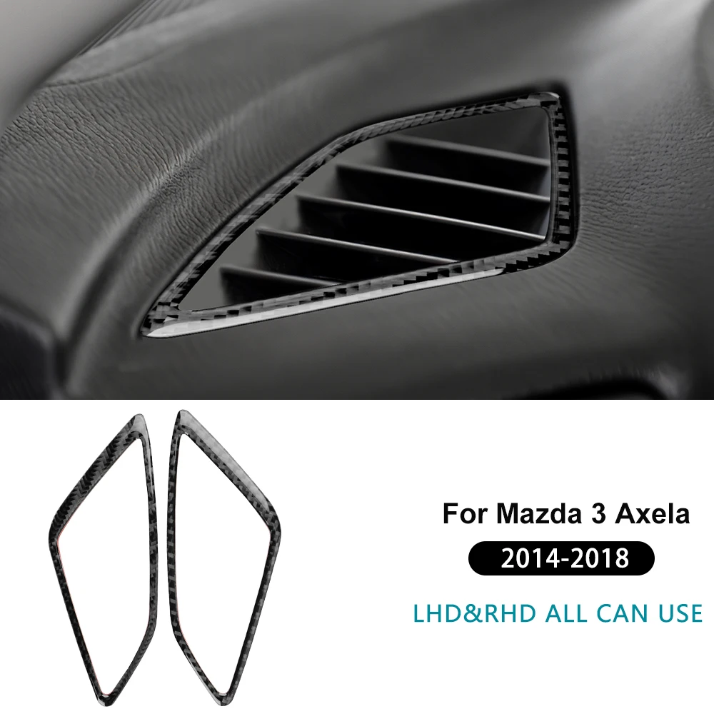 

Настоящее углеродное волокно для Mazda 3 Axela 2014 2015 2016 2017 LHD RHD Приборная панель автомобиля, двусторонние аксессуары для выхода воздуха, наклейка