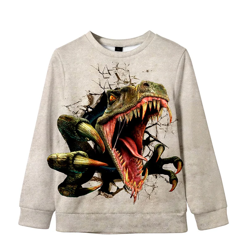 Мужские и женские толстовки с динозавром тираннозавром свитеры 3D мультяшным