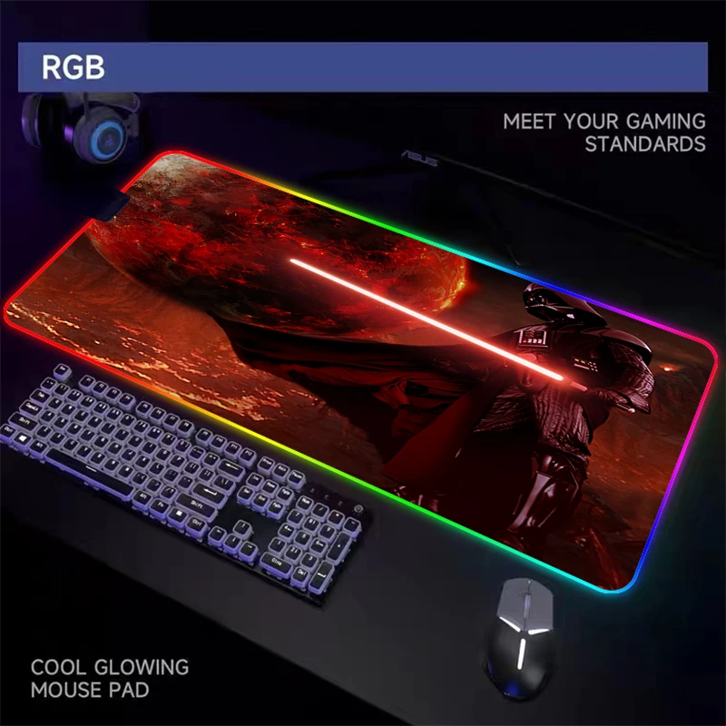 

SDI LED Light Desk Mat Mousepad With USB Hub Backlight Keyboard Cover Keyboard Mause Gaming Mouse Pad RGB Anime Setup
