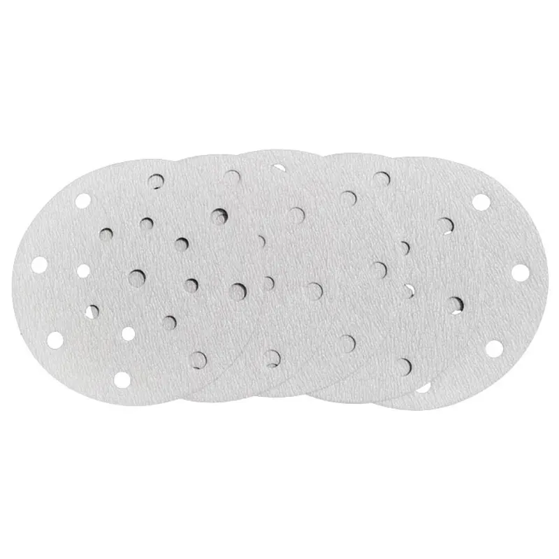 ATPRO 6 Inch 17 Hole Flocking Dry Sanding Paper Round White Sand Frosted BrushedSheet Car Putty Polishing Spray Paint 20 Pieces
