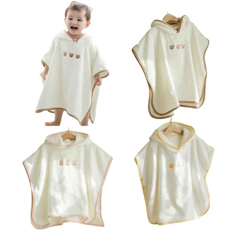 

Baby Hooded Towel Cotton Bathrobe Poncho Bath Towel for Babies Swim Beach Accs