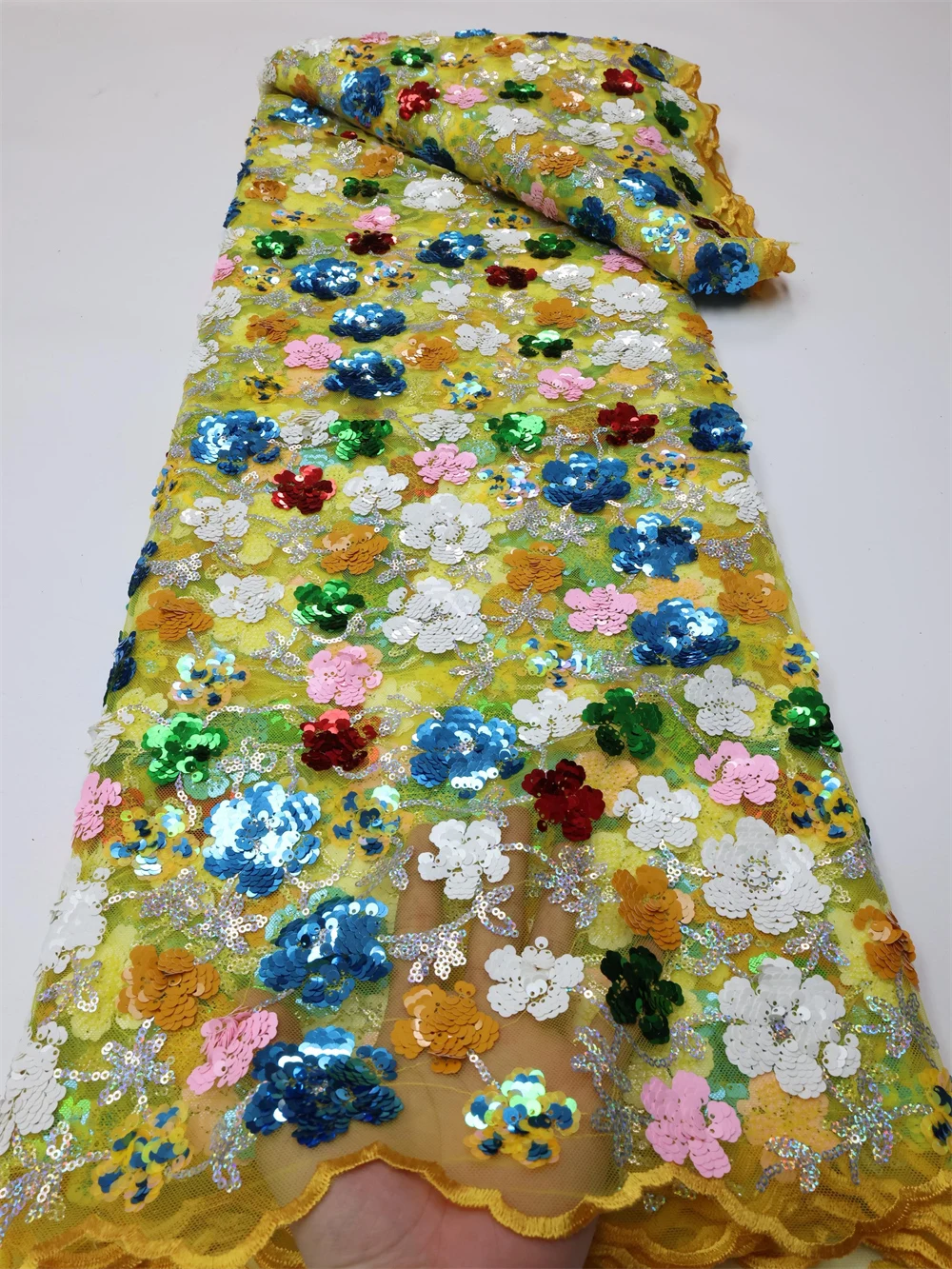 Ткань африканского кружева NI.AI 2022 высокого качества с пайетками французская сетка нигерийские тюли для женщин LY940