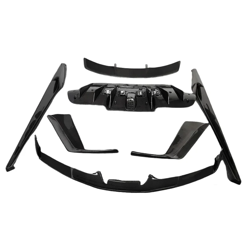 Настоящее углеродное волокно N-стиль передняя губа боковая юбка задний диффузор