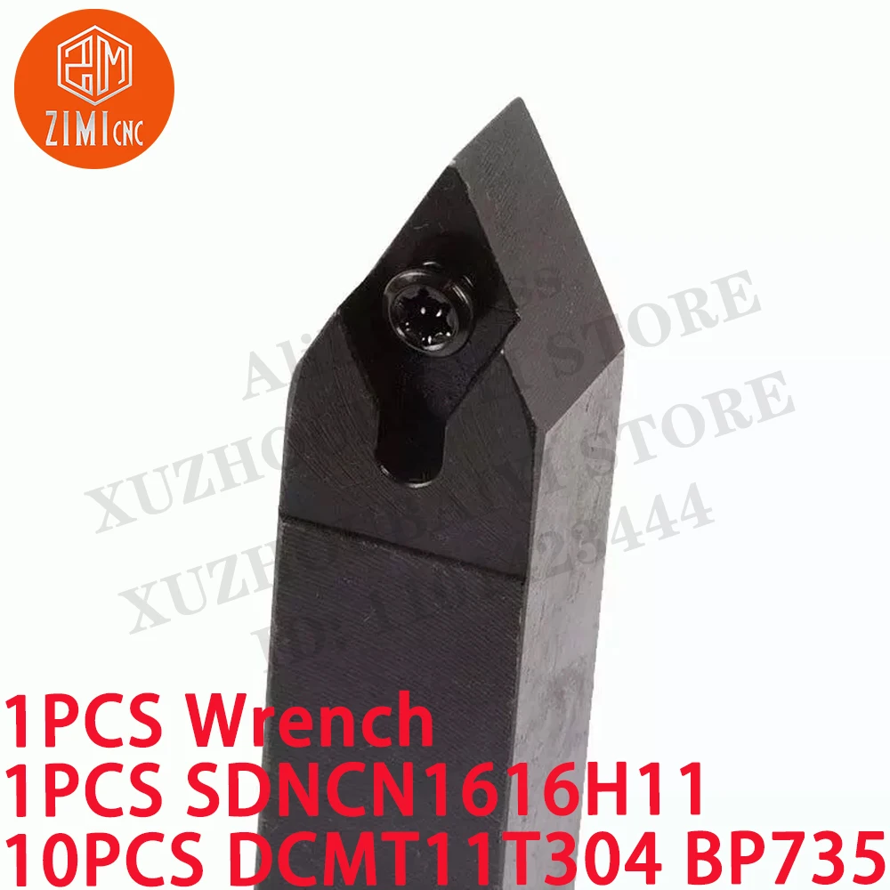 1PCS SDNCN1616H11 токарный внешний инструмент держатель + 10PCS DCMT11T304 BP010 карбидные