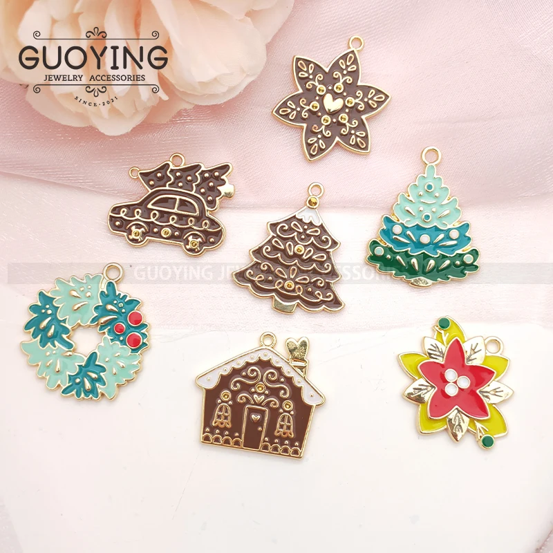 

10pcs Alloy Dripping Charms Christmas Charms Earrings Earrings DIY Handmade Pendants Keychain Accessories Jewelry Charms