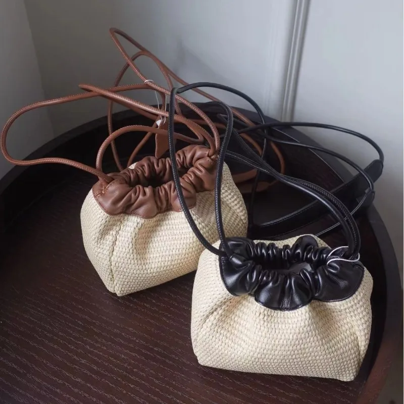 Сумка кросс-боди с соломенным переплетением на шнурке для отдыха и работы