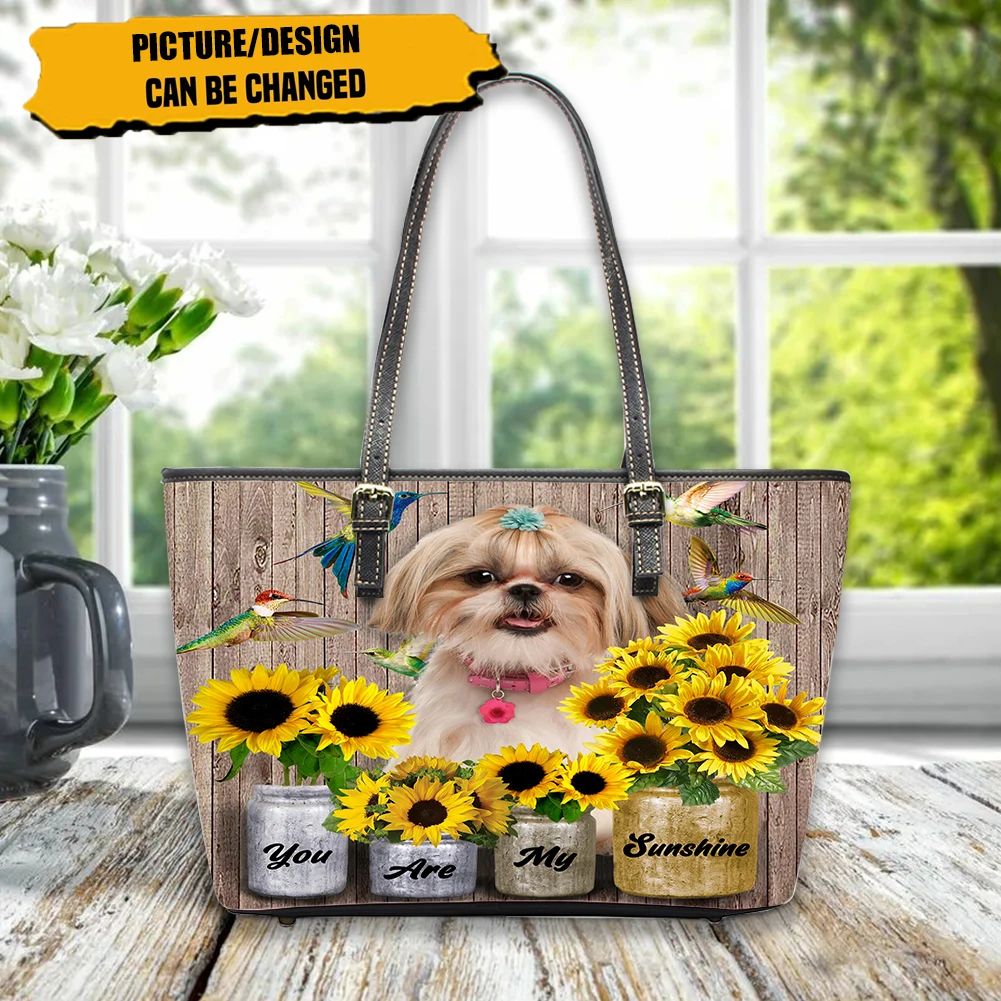 

FORUDESIGNS Cute Maltese Dog and Sunflower Print Casual Shopping Bag Ladies Casual Large Tote Bag Classic Generous Backpack 2023