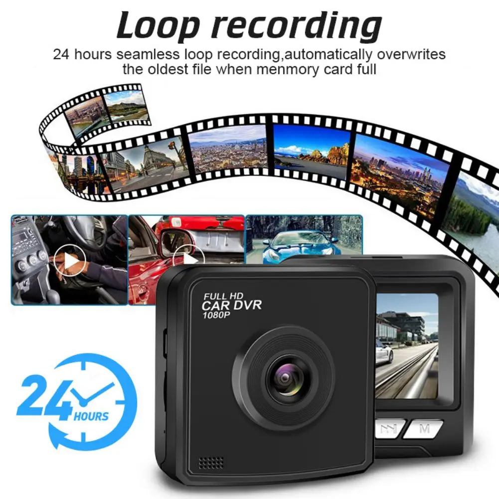 

2 Inch HD 1080P Mini Dash Cam HD, Black Intelligent Technology, Cyclic Video Recording, Night Vision, Wide Angle Car Charger