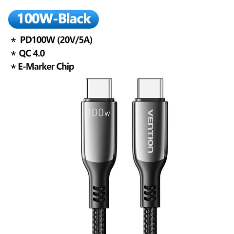 Vention 100 Вт PD кабель типа C к USB C для MacBook Samsung Xiaomi PD100W 5A USB Type C Быстрая зарядка провод мобильный телефон USB C шнур