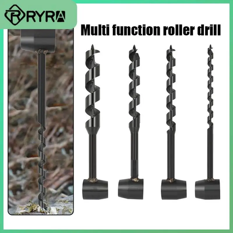 Carbon Steel Auger Drill Portable Wood Auger Hand Drill Multifunction Handle Branch Drills Survival Drill Bit Lengthened