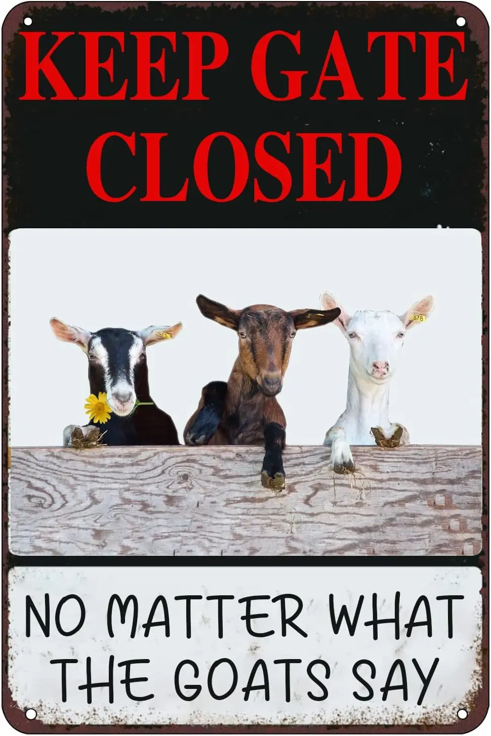 Keep Gte Closed No Mtter Wht the Gots Sy Funny Rnch Wrnng Metl Sgn Ретро Tn Sgns для Frmhouse Fence House Wll Decorton 16x1