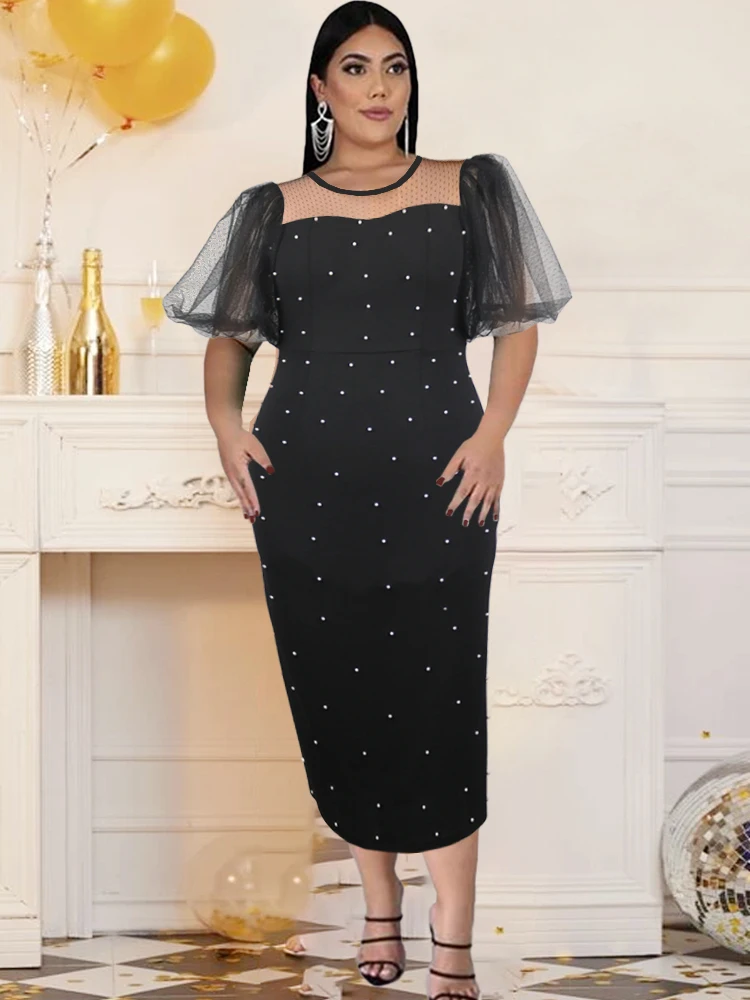 

Женское платье в горошек, с круглым вырезом, размеры до 4XL