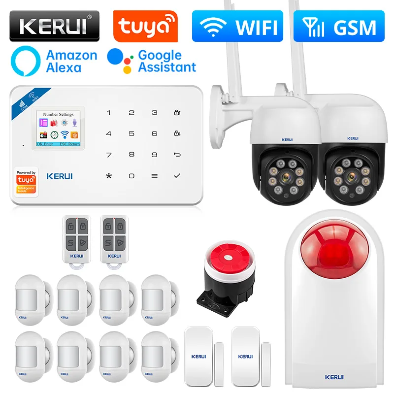 KERUI W181 беспроводная домашняя сигнализация WIFI GSM умная жизнь Alexa датчик движения