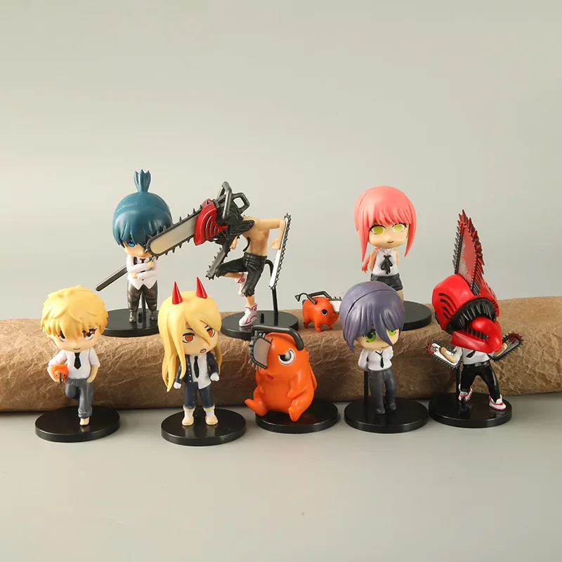 

8pcs/Set 9cm Anime Chainsaw Man Pochita Cute PVC Action Figures Toys