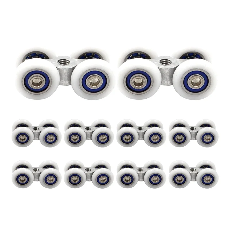 10 шт./лот, маленькая ширина 21,5 мм, стекло для душа, приспособление для раздвижной двери, подвесной шкив, подвесное колесо с четырьмя роликовыми колесами