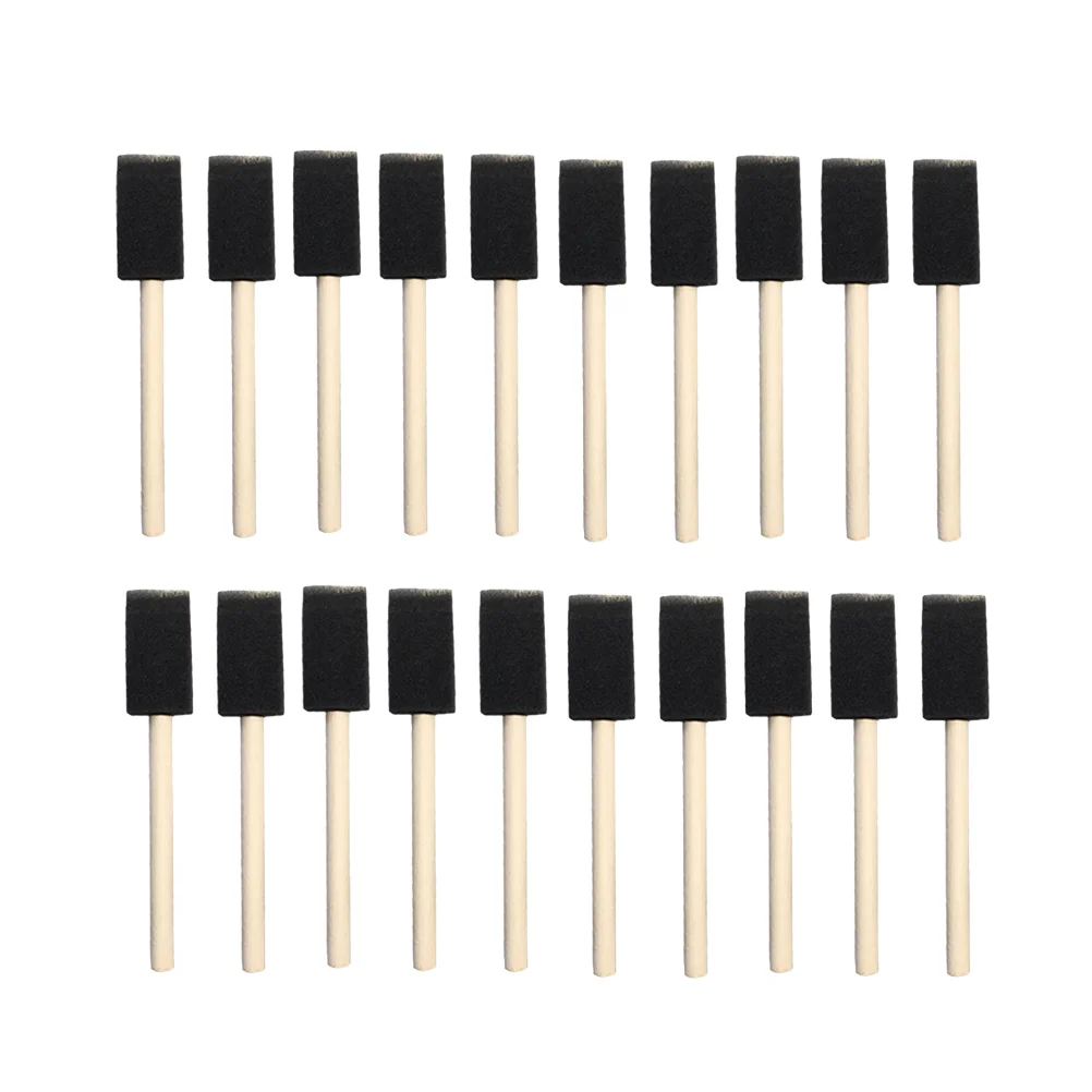 

60PCS Brush Staining Brush Wood Handle Varnish Brush Painting Drawing Tool for Home Office School 1 Inch Arte