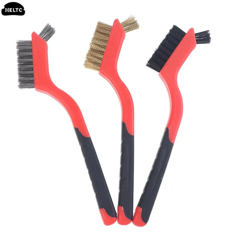 

1/3Pcs/lot Wire Brush Nylon Brass Stainless Steel Bristles For Rust Dirt Paint Scrubbing With Deep Cleaning Brush