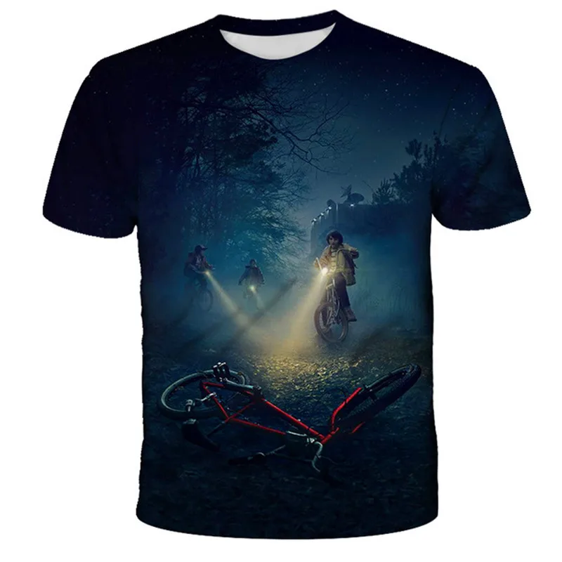 

4-14 Years Old Children's Stranger Things 4 T-Shirts Summer Boys Girls Short Sleeves Tops Hellfire Club Cartoon Casual Tee Shirt