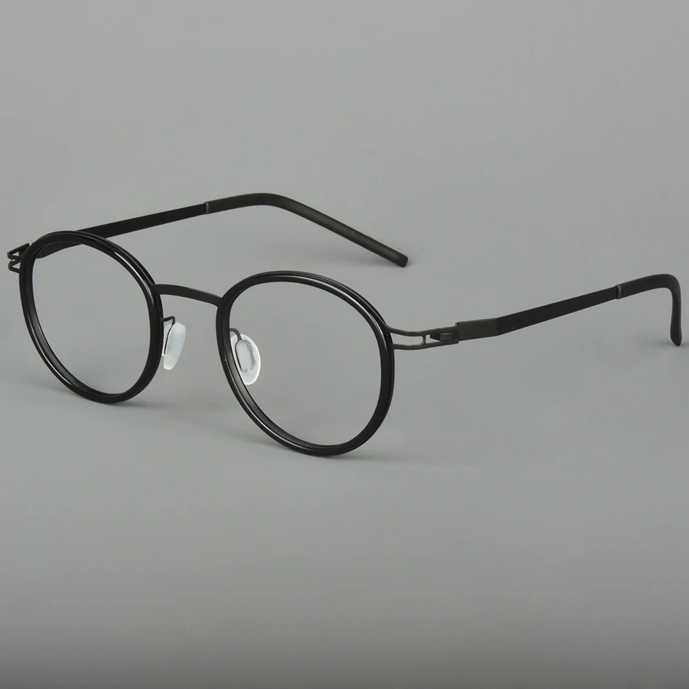 Новинка 2024 года Германия круглые безвинтовые очки в оправе для мужчин и женщин