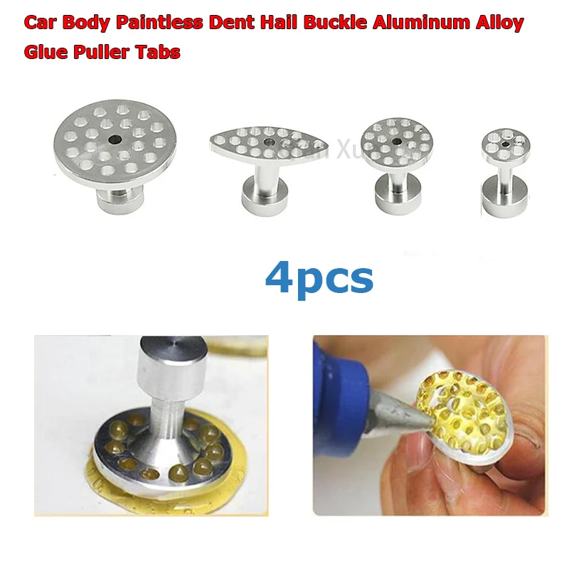

4/8pcs Auto PDR Tool Kit Aluminum Glue Puller Tabs for Car Dent Paintless Repair Dent Removal Hand Tools Suction Cup Repair Tool