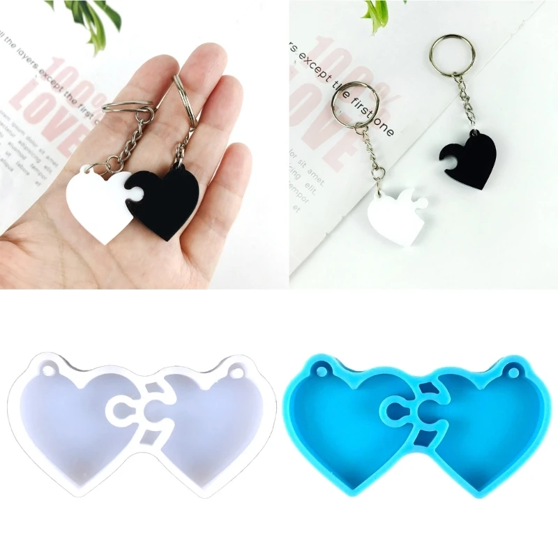 

Jewelry Casting Molds,Pendant Silicone Resin Mold Heart Epoxy Casting Mold Keychain Jewelry Making DIY Crafts Tools