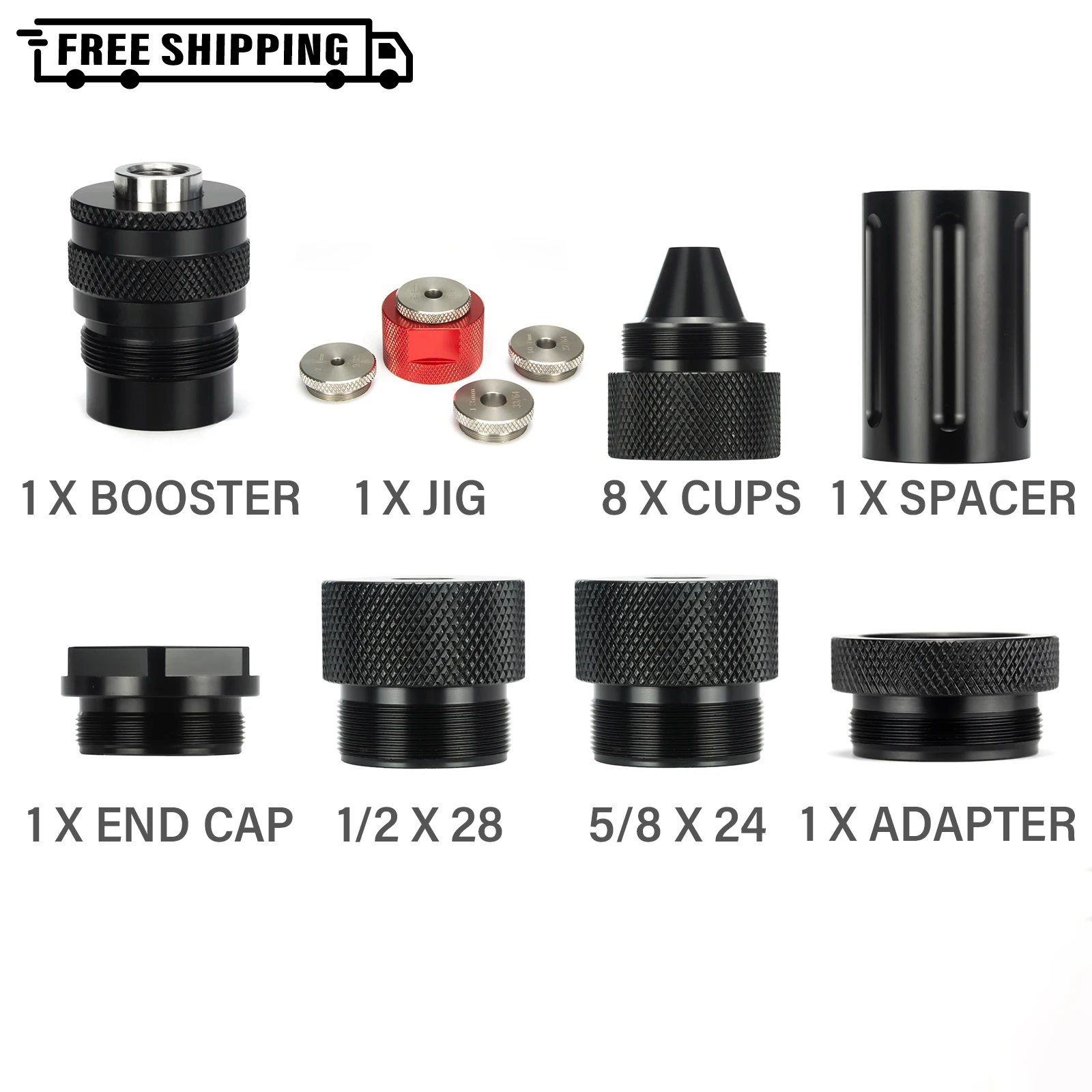 

10 ''L 1,58'' od 1/2x28 + 5/8x2 4 алюминиевые модульные фотофильтры + 1/2x28, .578x28,9/16x24, x 1LH усилитель + фотоэлемент