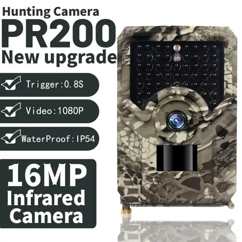 

PR200 16MP 1080P Wildlife Trail Camera IP56 Waterproof Night Photo Trap Infrared Thermal Imager Hunting Camera