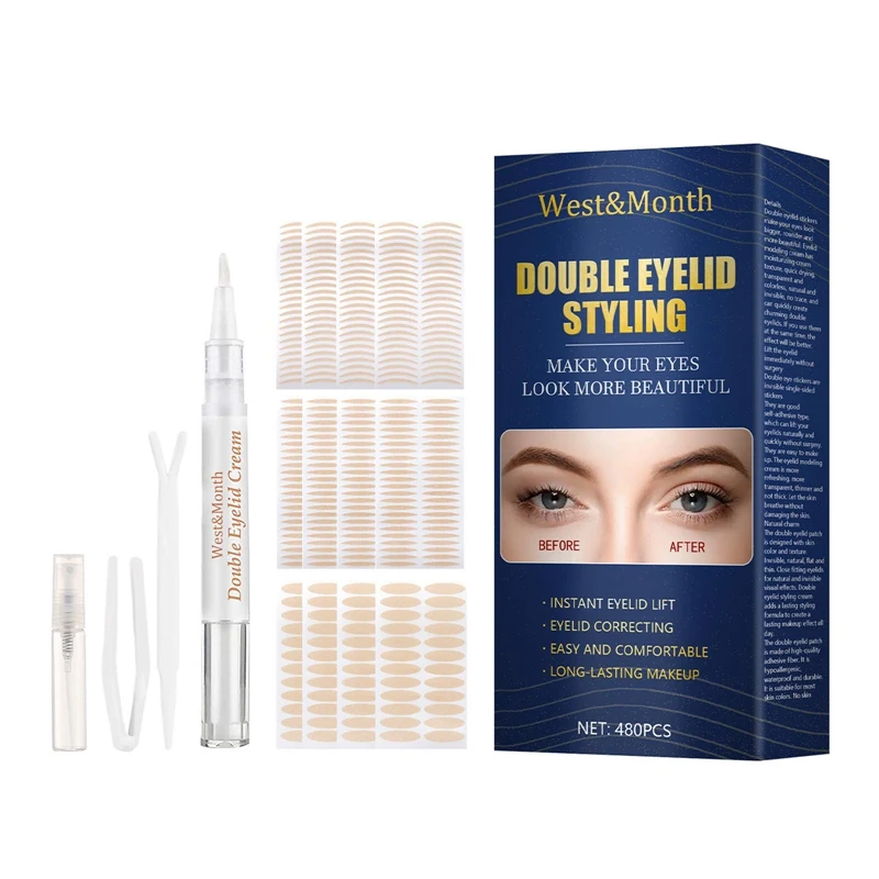 

1Set Invisible Double Eyelid Tape Self-Adhesive Transparent Eyelid Stickers Slim Waterproof Fiber Stickers For Eyelid