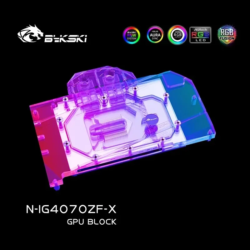 Водяной блок Bykski для красочной графической карты GeForce RTX 4070 Battle/медный радиатор